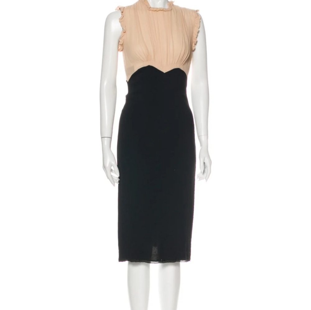 Derek Lam black and sheer sheath dress